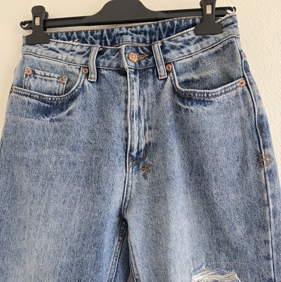 Ksubi Nine O Trashed Lifetime Raw Hem  Slim Fit Jeans Blue Denim size 26 - Picture 4 of 16